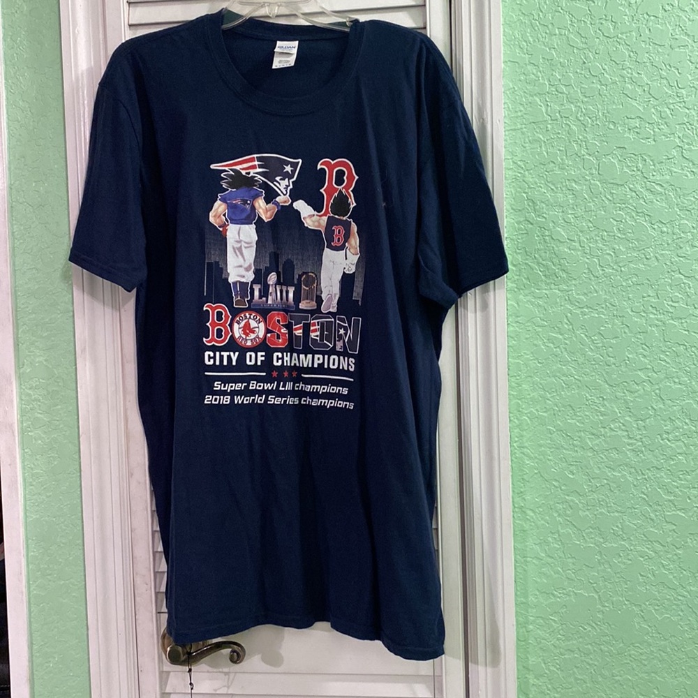 Gildan Mens Boston Patriots Super Bowl LIII Champions 2018 World Series XL